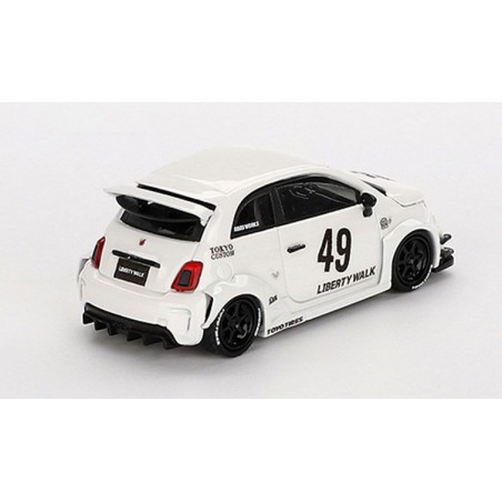 Fiat 595 Abarth LB-Works X Abas Works Gara Nr.49 '24 (Wit)1:64, Mini GT