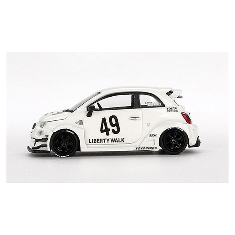 Fiat 595 Abarth LB-Works X Abas Works Gara Nr.49 '24 (Wit)1:64, Mini GT