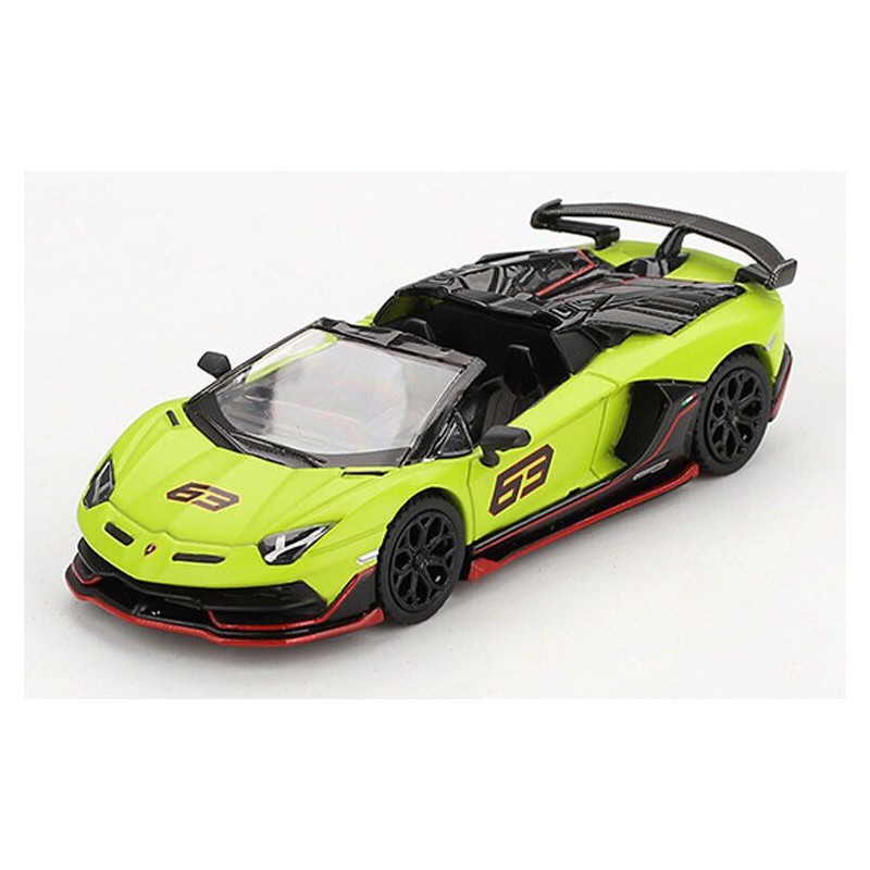 Lamborghini Aventador SVJ 63 Roadster Verde Shock Nr.63 '22(Neon Groen) 1:64, Mini GT