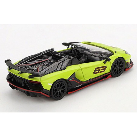 Lamborghini Aventador SVJ 63 Roadster Verde Shock Nr.63 '22(Neon Groen) 1:64, Mini GT