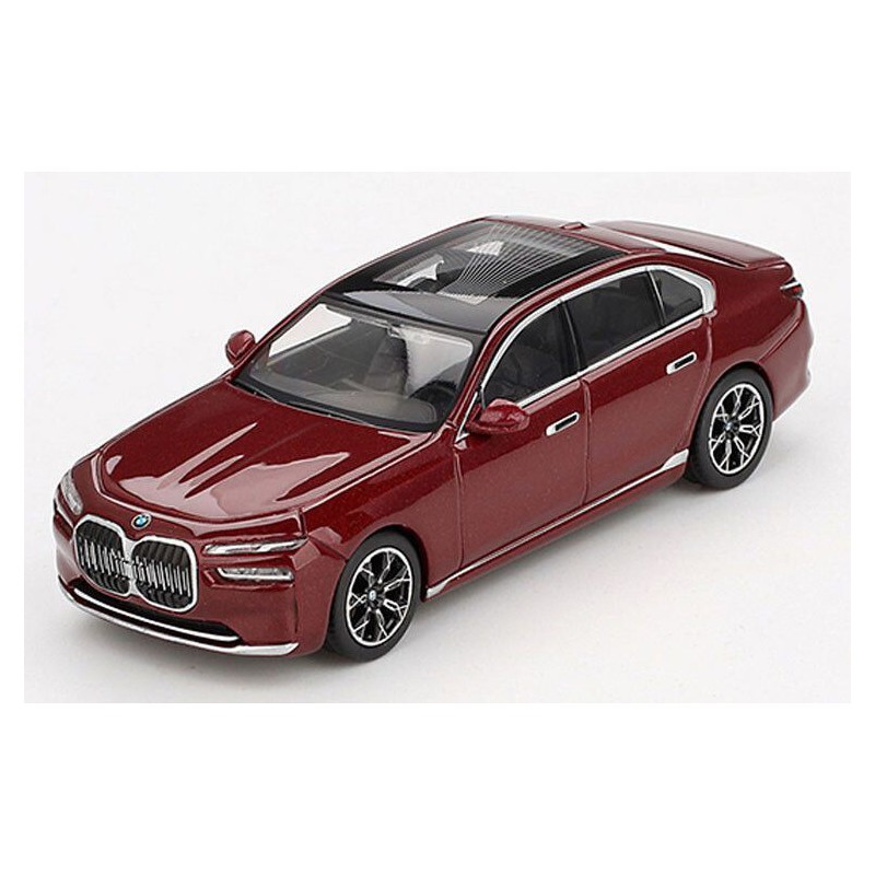 BMW I7 Xdrive E60 '23, rood (Aventurin Red) 1:64, Mini GT
