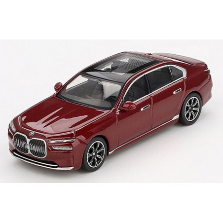 BMW I7 Xdrive E60 '23, rood (Aventurin Red) 1:64, Mini GT