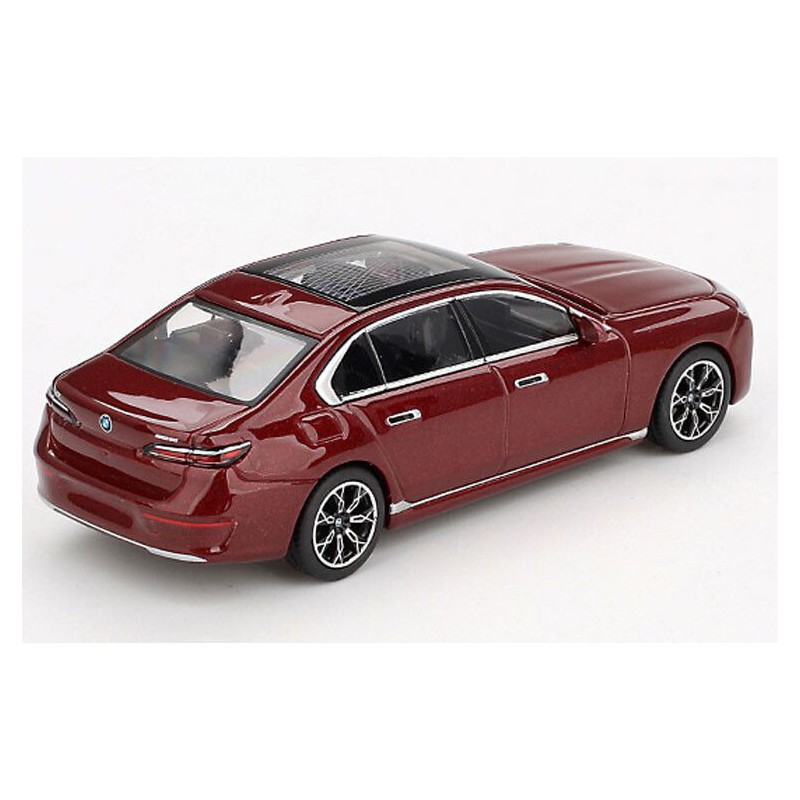 BMW I7 Xdrive E60 '23, rood (Aventurin Red) 1:64, Mini GT