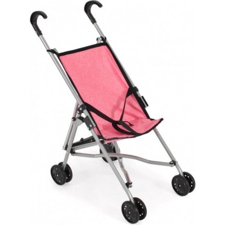 Poppenbuggy, Donkerroze/zwart Poppenbuggy, Donkerroze/zwart