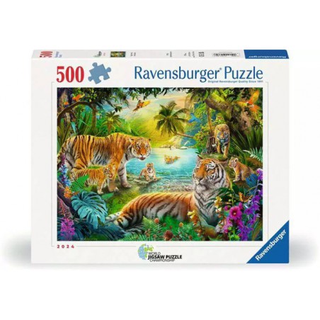 Tiger Family in the Oasis, 500 stukjes Ravensburger Tiger Family in the Oasis, 500 stukjes Ravensburger