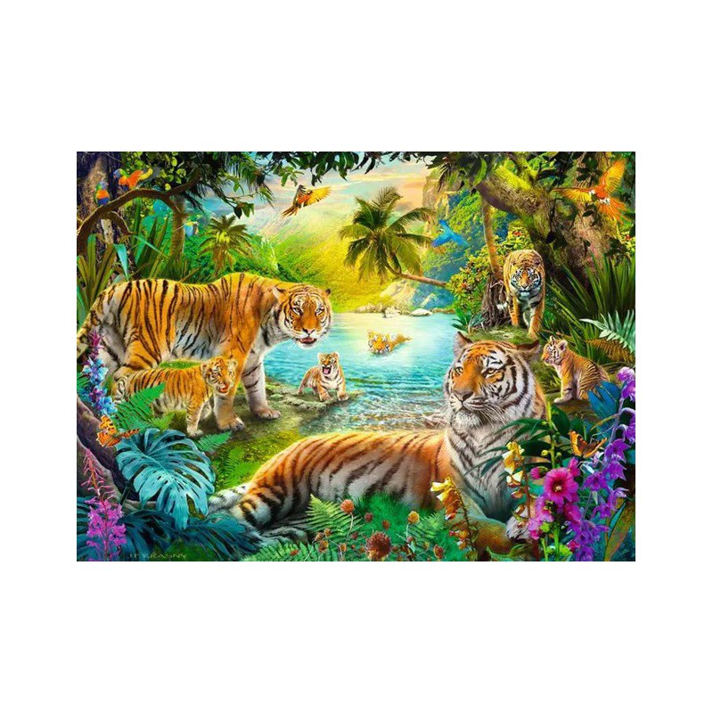 Tiger Family in the Oasis 500 stukjes Ravensburger