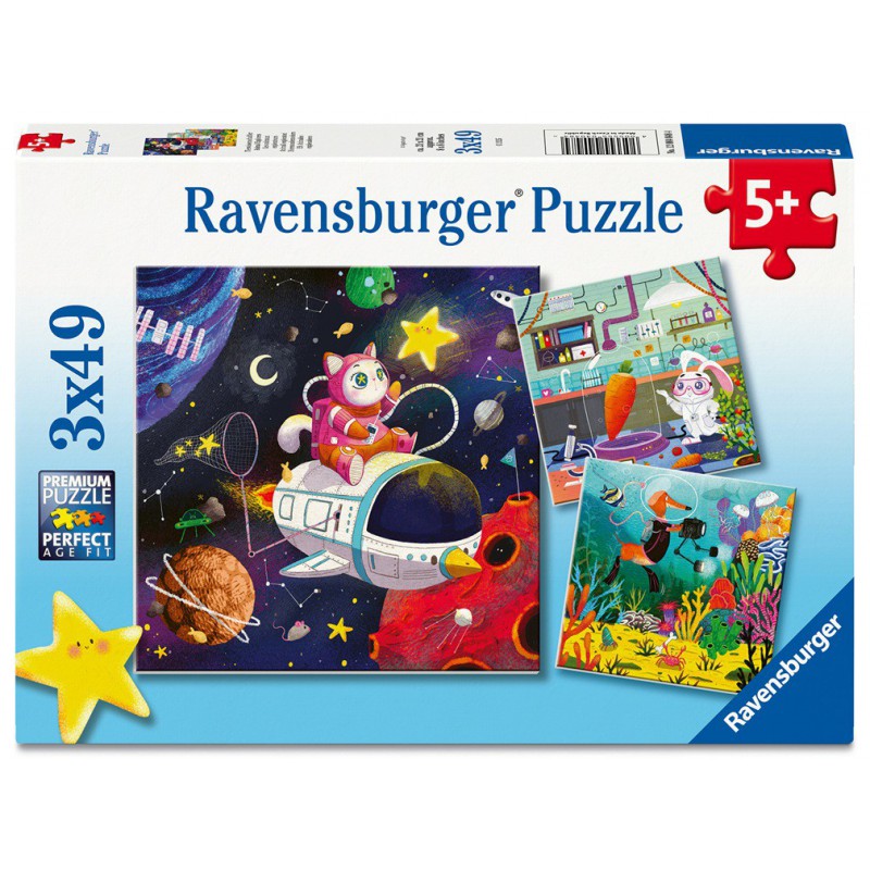Animal explorers puzzel 3x49stukjes ravensburger