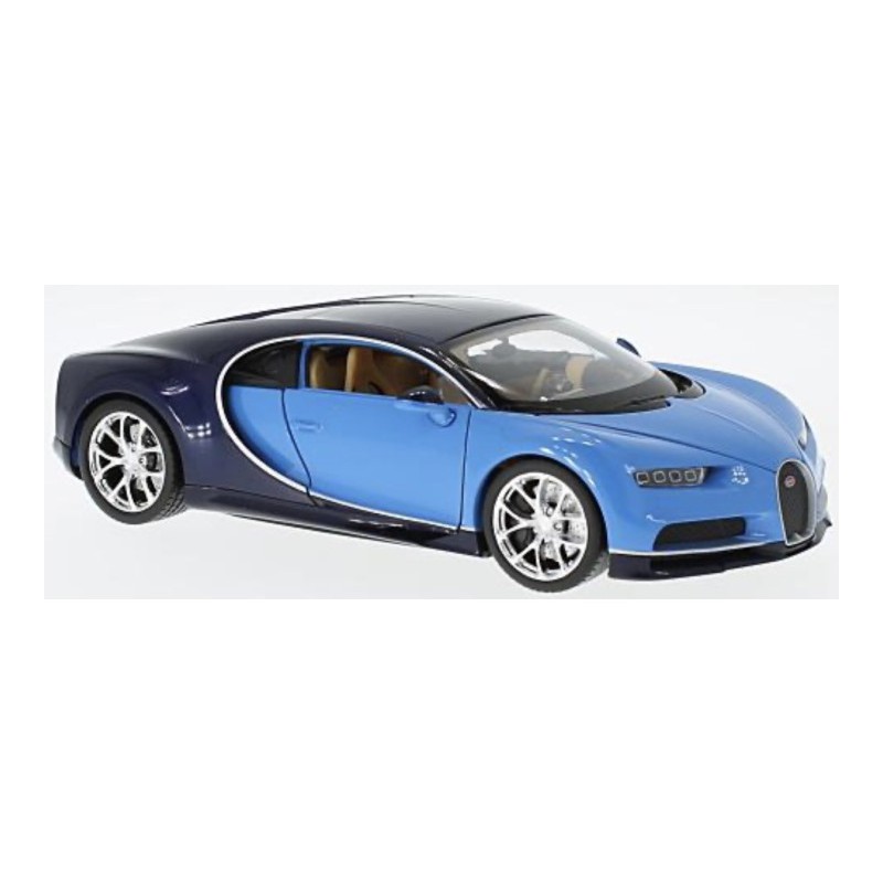 Bugatti Chiron (Blauw/Zwart), 1:24, Welly