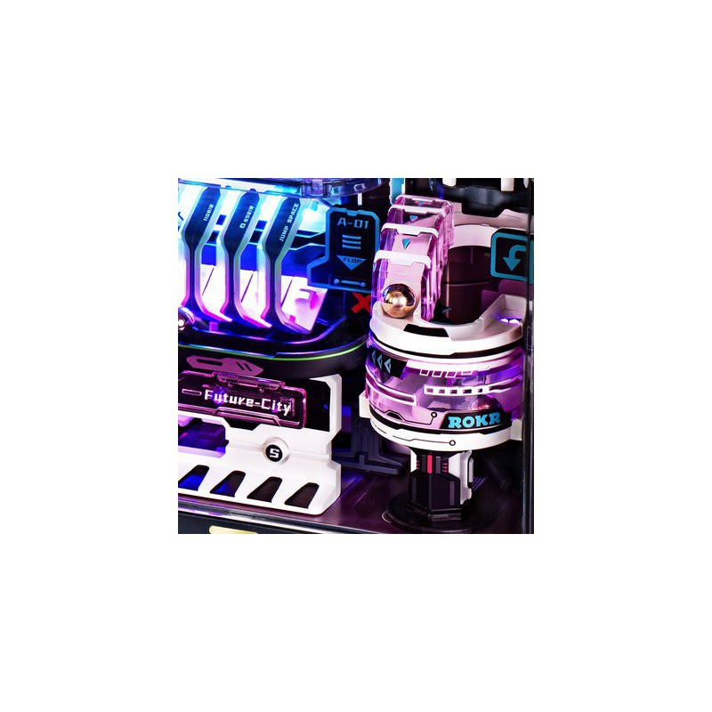 Marble Run The Future City, DIY mechanisch houtwerk knikkerbaan, Rokr