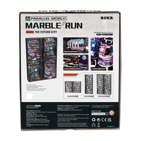 Marble Run The Future City, DIY mechanisch houtwerk knikkerbaan, Rokr