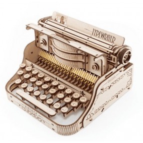 Vintage Typewriter, Houten 3D Puzzel, EWA