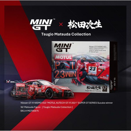 Nissan GT-R (R35) Motul Autech Nr23 Suzuka Nr1 '21 Met Matsuda 1:64, Mini GT(875)