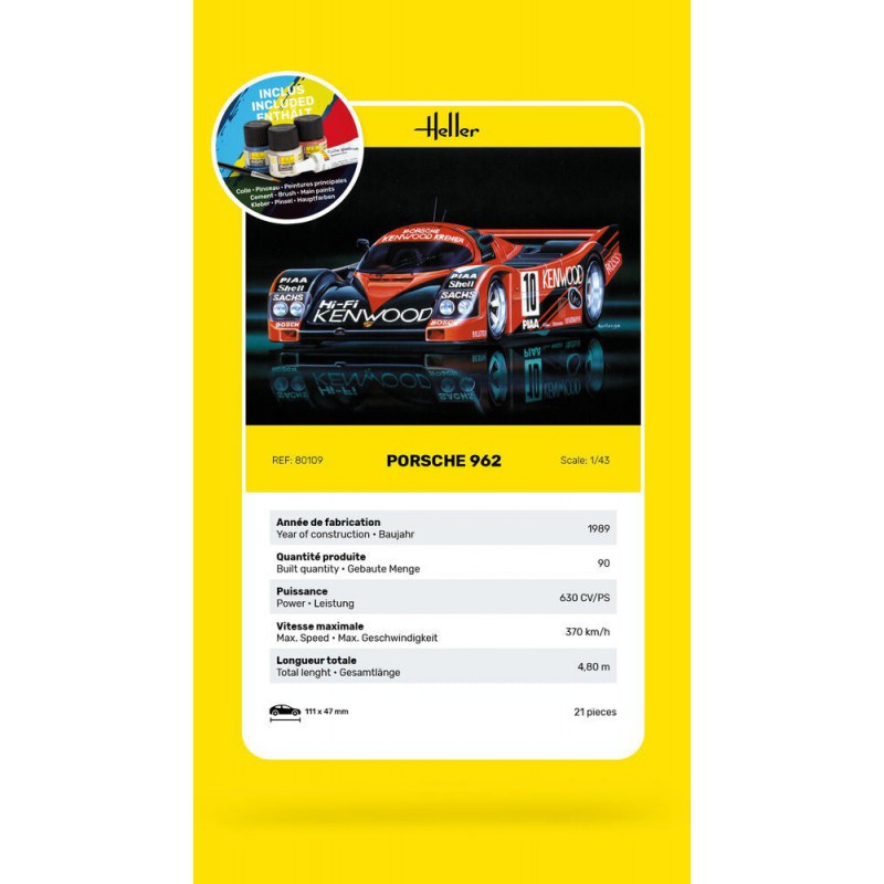 Porsche 962, Starter 1:43, Heller