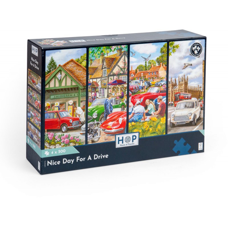 Nice day for a drive, 4x500 stukjes House of puzzles