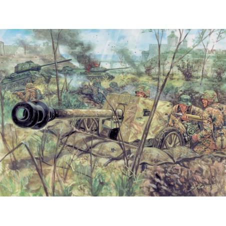 PAK 40 AT Gun with crew, 1:72, Italeri