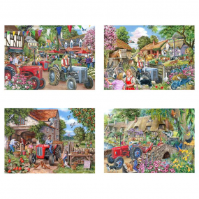 Farmer's friends vier verschillende puzzels van 250 stukjes XL