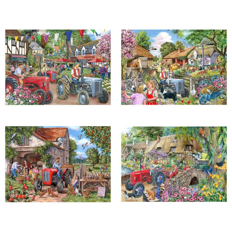 Farmer's friends vier verschillende puzzels van 250 stukjes XL