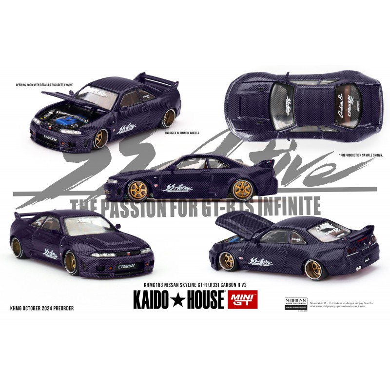 Nissan Skyline GT-R (R33) Active Carbon R V2 1:64, Mini GT (163)