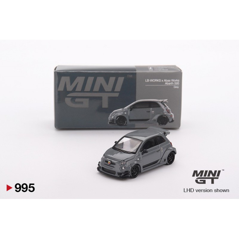Abarth 595 LB-WORKS x Abas Works (Grijs) 1:64, Mini GT (995)