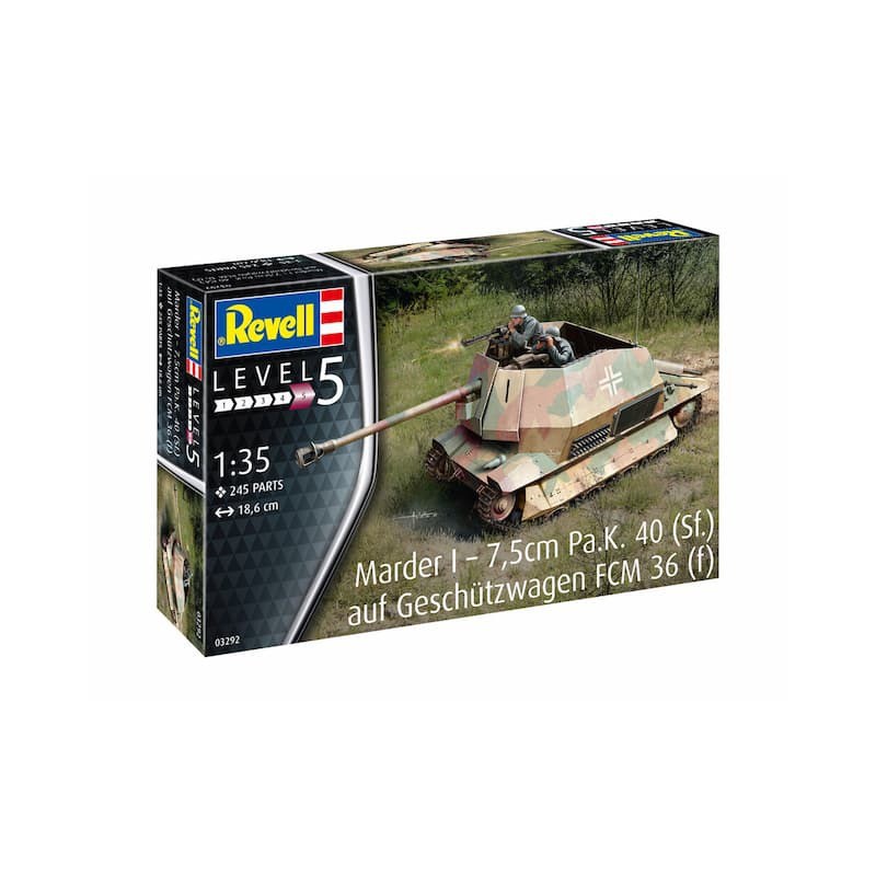 Marter I – 7,5cm Pa.K. 40 (Sf.) tot en met FCM, 36(f), 1:35, Revell 03292