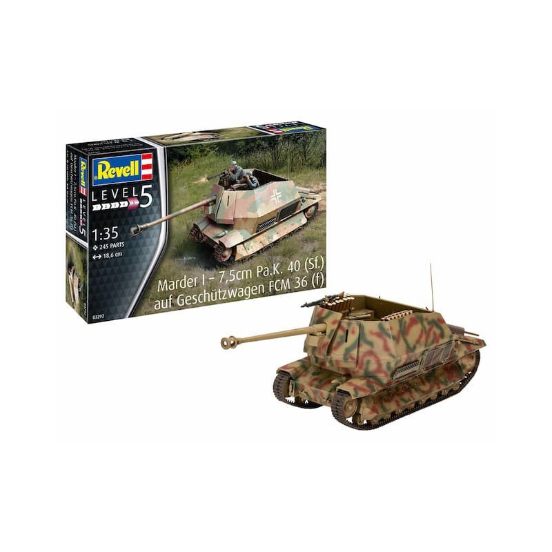 Marter I – 7,5cm Pa.K. 40 (Sf.) tot en met FCM, 36(f), 1:35, Revell 03292