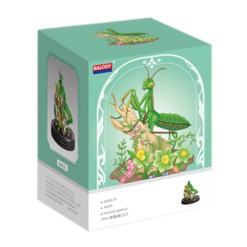 Bloemen met bidsprinkhaan, Balody