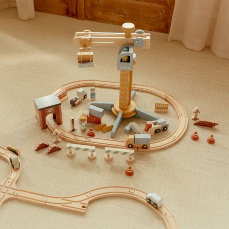 Hijskraan set met figuren FSC - Little Dutch Hijskraan set met figuren FSC - Little Dutch