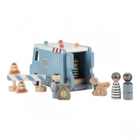 Politiewagen set met figuren FSC - Little Dutch Politiewagen set met figuren FSC - Little Dutch