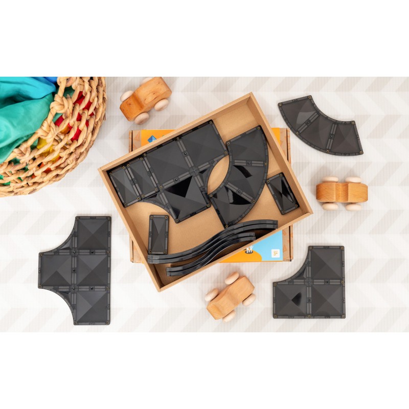 Connetix - Wegen, hellingen en kruispunten, 16 stuks