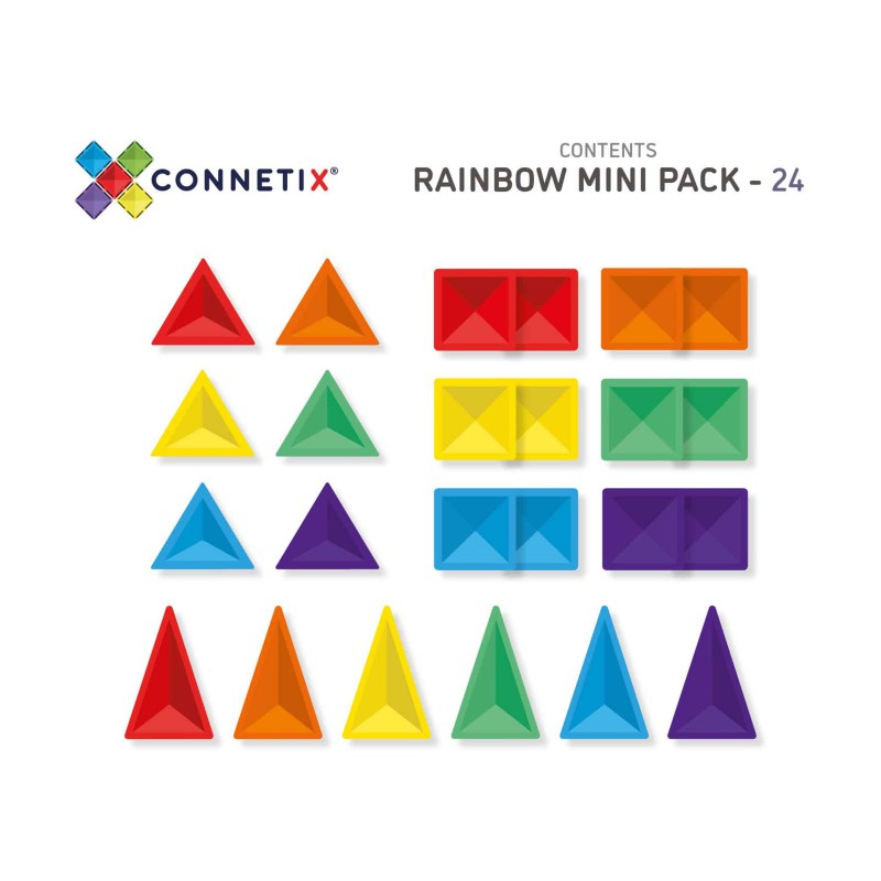 Connetix - Regenboog mini pakket, 24 stuks