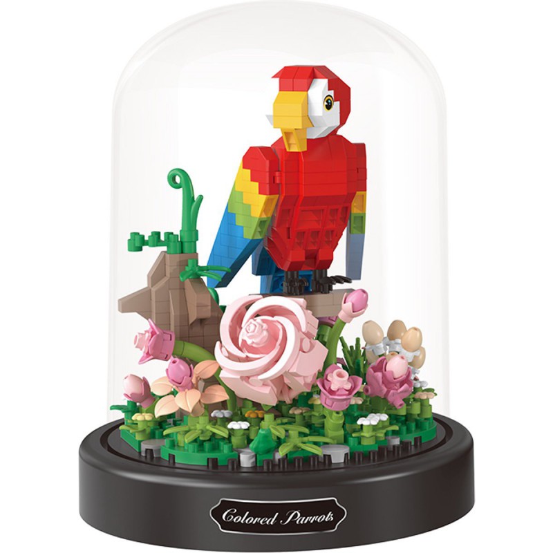 Bloemen met rode papegaai, Balody