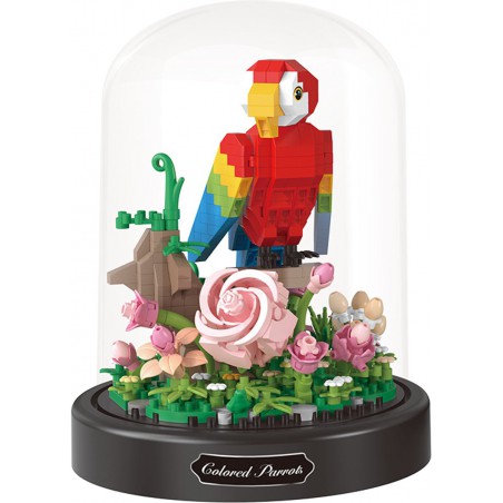 Bloemen met rode papegaai, Balody