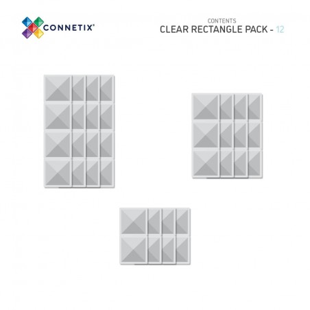 Connetix - Transparante rechthoek set, 12 stuks Connetix - Transparante rechthoek set, 12 stuks