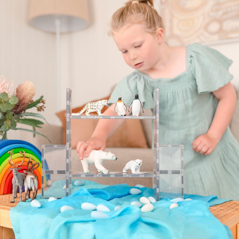 Connetix - Transparante rechthoek set, 12 stuks