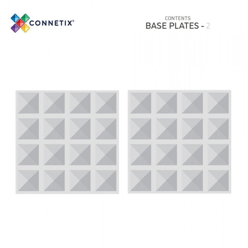 Connetix - Transparante basisplaat set, 2 stuks
