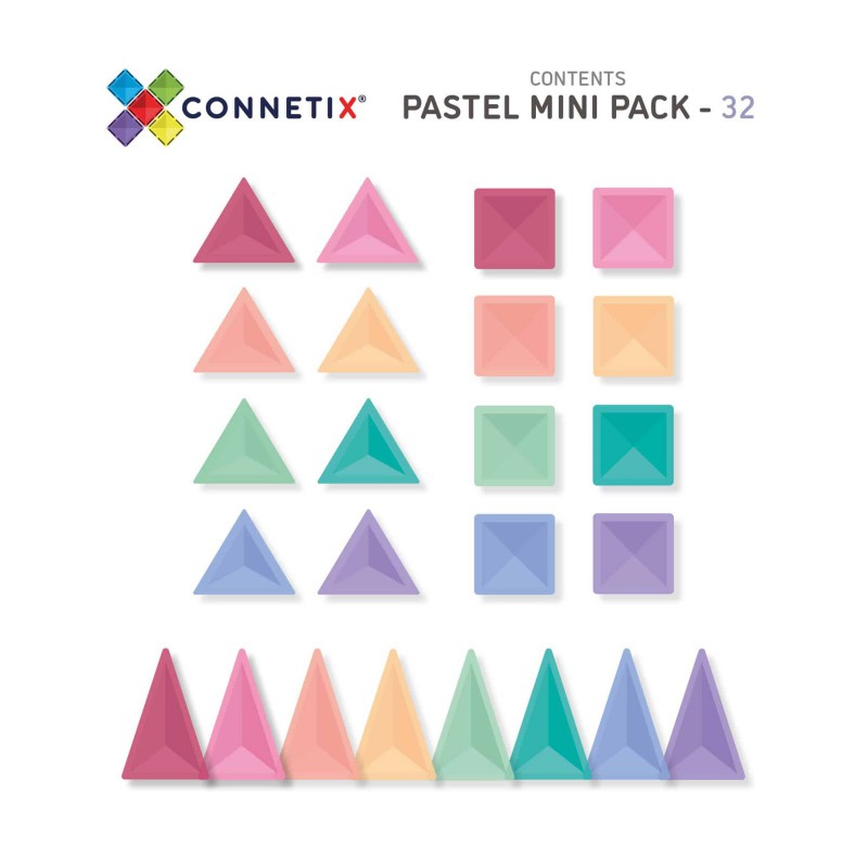 Connetix - Pastel miniset, 32 stuks