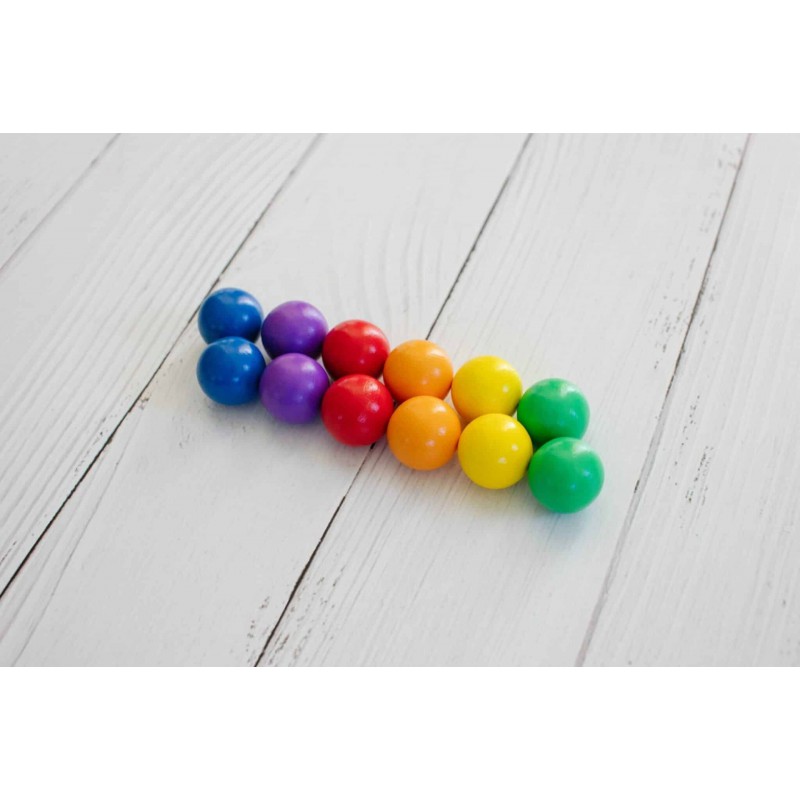 Connetix - regenboog knikkerbaan ballen, 12 stuks