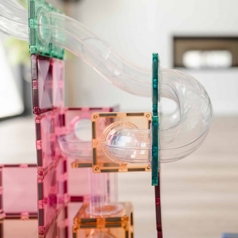 Connetix - Pastel knikkerbaan uitbereidingsset, 80 stuks