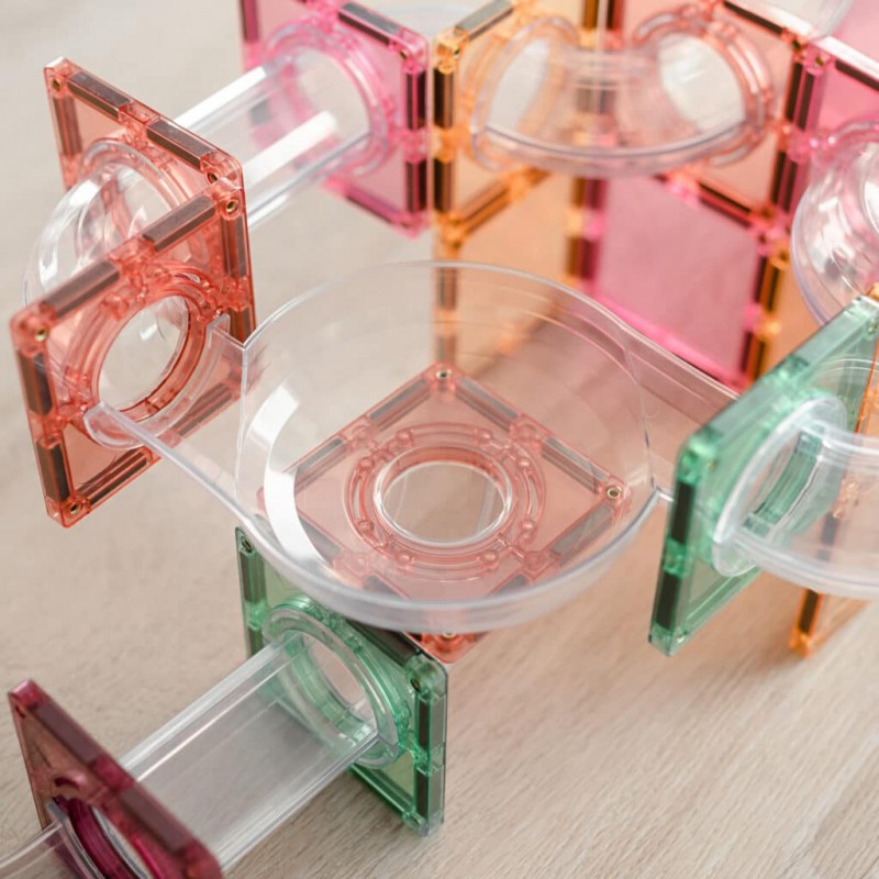 Connetix - Pastel knikkerbaan uitbereidingsset, 80 stuks