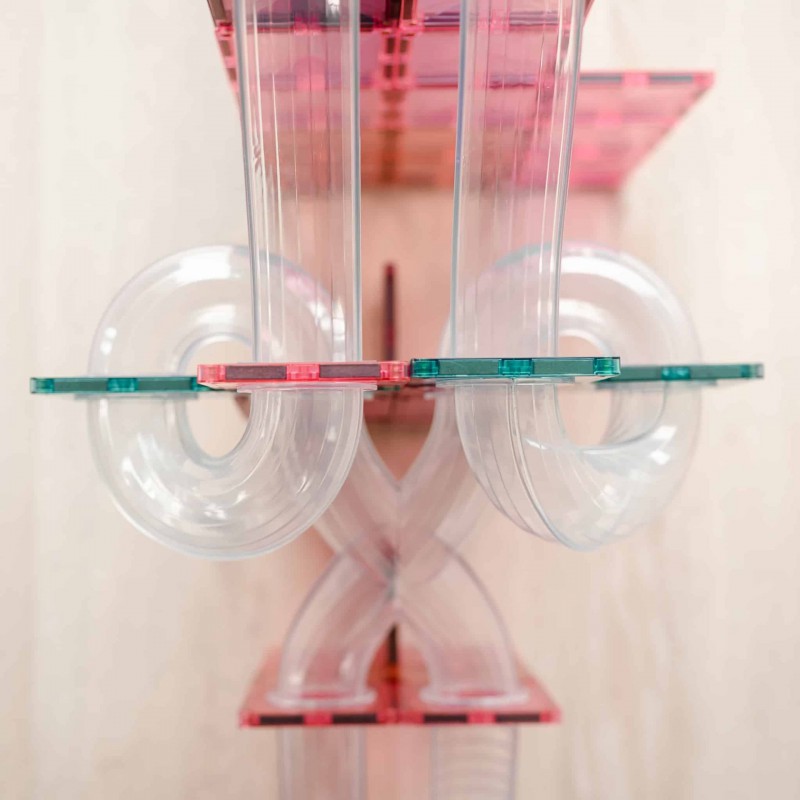 Connetix - Pastel knikkerbaan uitbereidingsset, 80 stuks