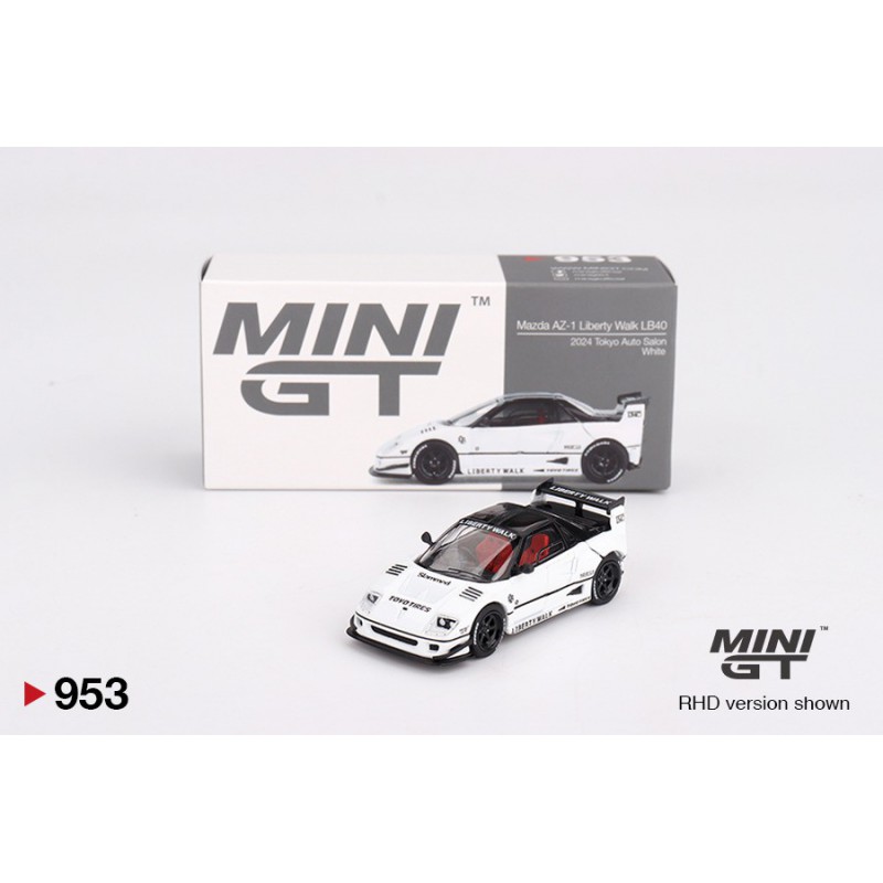 Mazda AZ-1 Liberty Walk LB40 (Wit) 1:64, Mini GT (953)