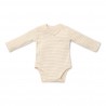 Romper overslag lange mouw, soft beige stripe - Little Goose, Little Dutch Romper overslag lange mouw, soft beige stripe - Little Goose, Little Dutch