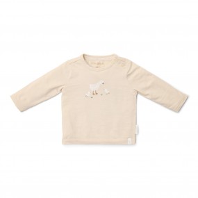 T-shirt lange mouw, zand -  Little Goose, Little Dutch