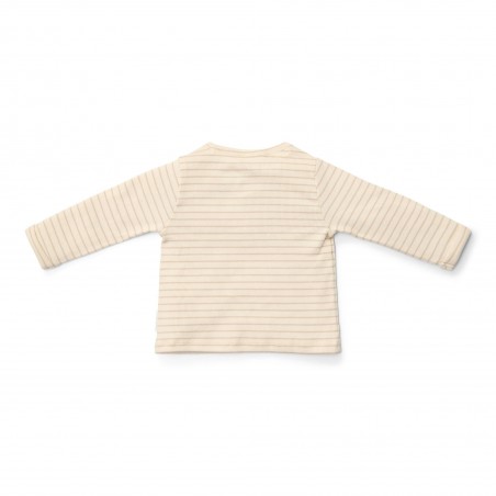 T-shirt lange mouw, soft beige stripe -  Little Goose, Little Dutch