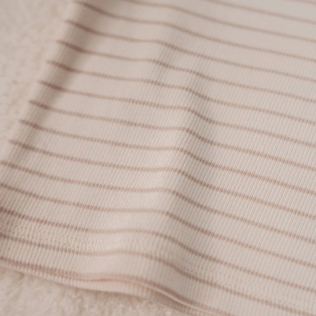 T-shirt lange mouw, soft beige stripe -  Little Goose, Little Dutch
