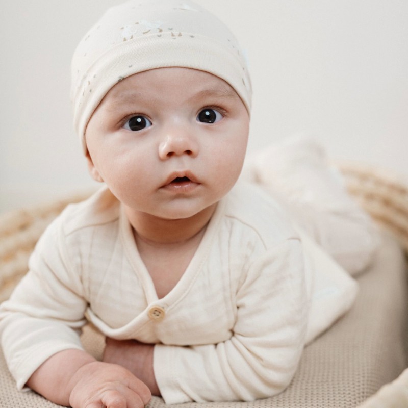 T-shirt overslag lange mouw, creme -  Little Goose, Little Dutch