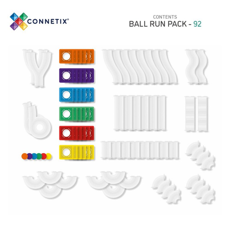 Connetix - Regenboog knikkerbaan set, 92 stuks