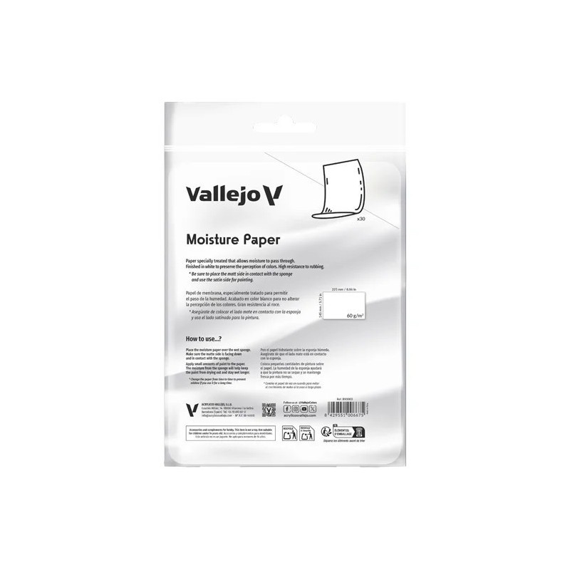Moisture Paper (voor wet palette), Vallejo