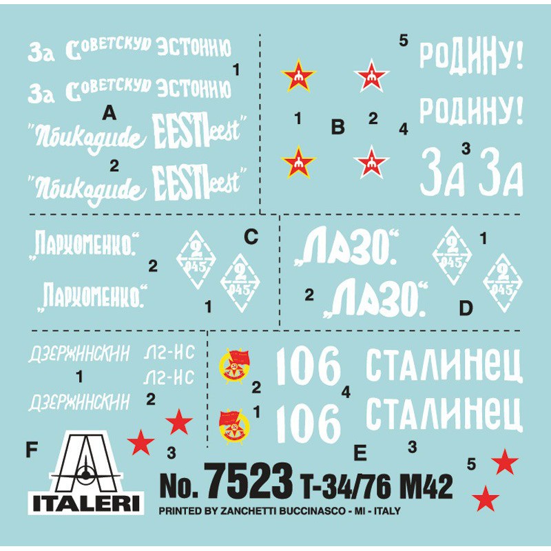 T-34/76 M42 1:72, Italeri