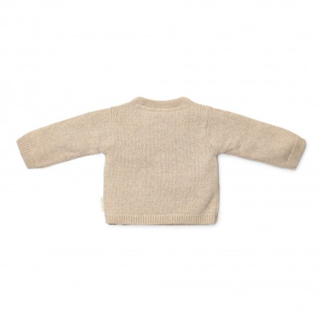 Gebreid vestje overslag, soft beige melee -  Little Goose, Little Dutch